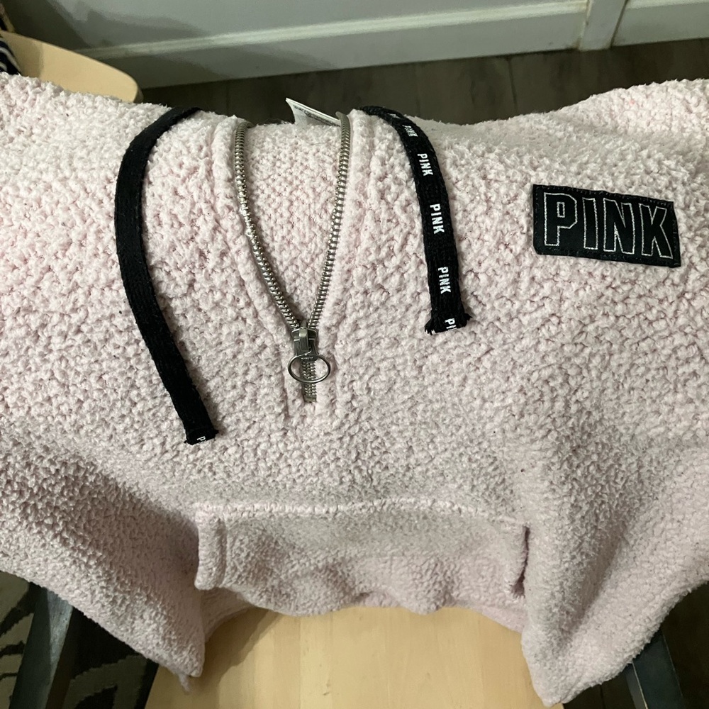 Victorias Secret PINK Sherpa Half Zip Pullover Hoodie - Picture 8 of 8